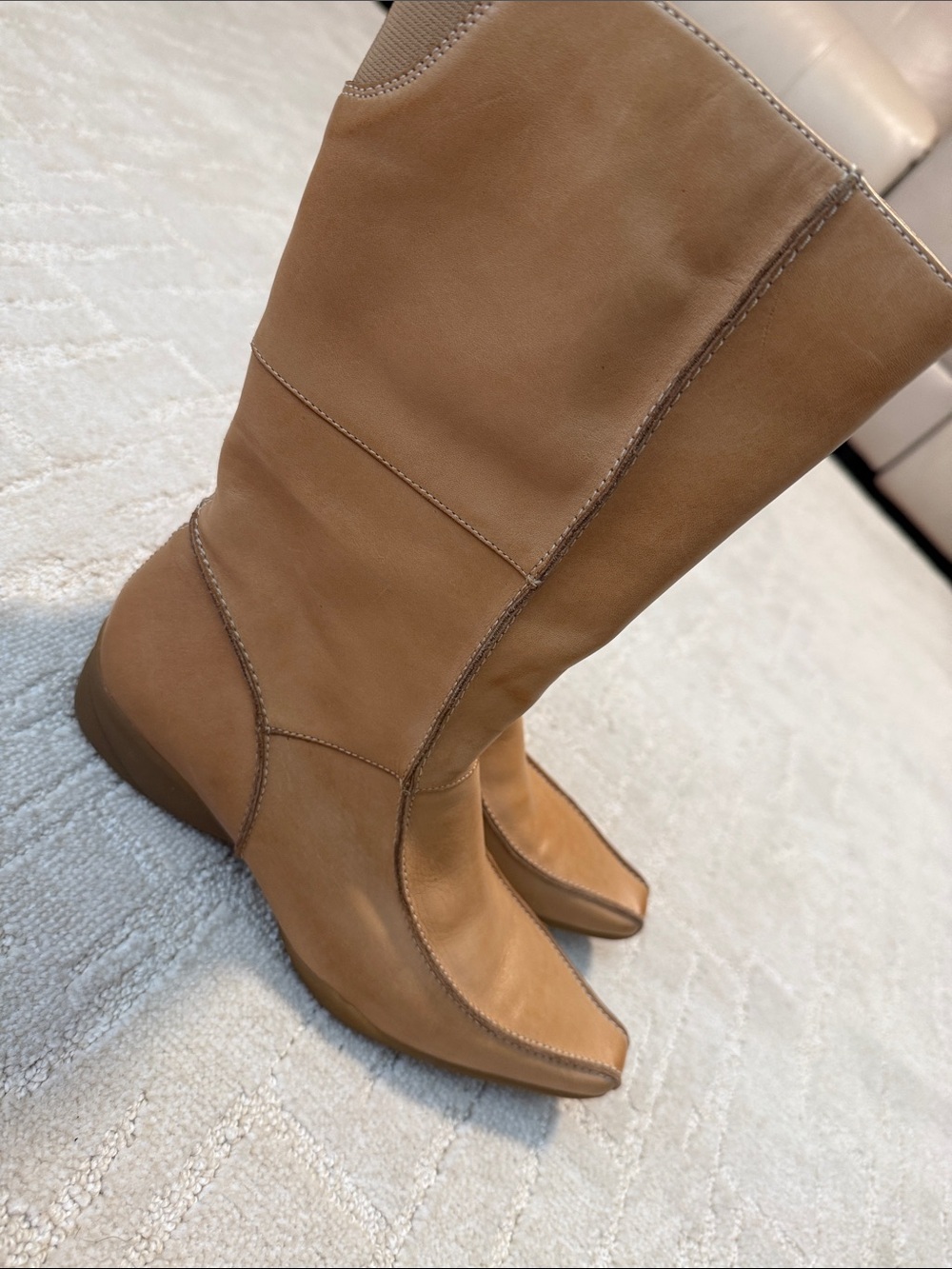 Kenneth Cole Reaction Tan Leather Knee Boots - Picture 4 of 8